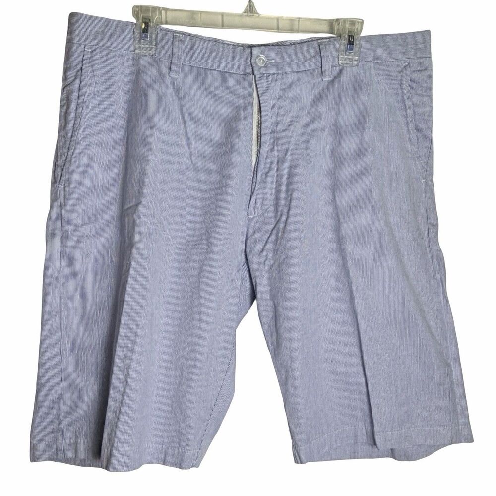 Neiman Marcus Shorts Mens 38 Blue Striped Old Money 12" Inseam 100% Cotton NEW